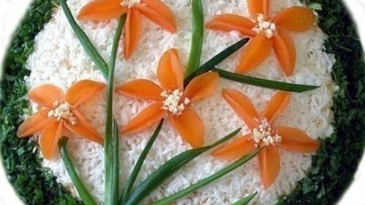 Салат «Весенний день» с курицей и грибами