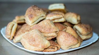 Сахарное творожное печенье «Гусиные лапки»