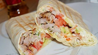 Шаурма домашняя со свининой