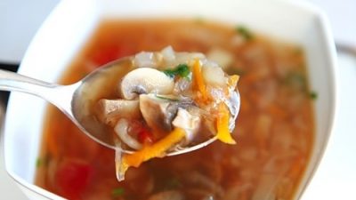 Щи с шампиньонами и мясом