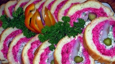 Шуба в шубке с сельдью и плавленым сыром