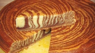 Сладкий пирог на сметане «Зебра»