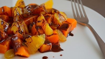 Сладкий салат из апельсина и тыквы