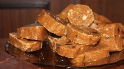 Сливочная колбаска с грецким орехом