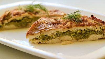 Слоеная курица с брокколи