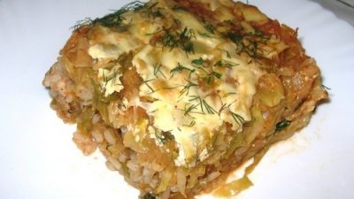 Слоеная запеканка «Ленивые голубцы»