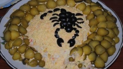 Слоеный куриный салат «Скорпион»
