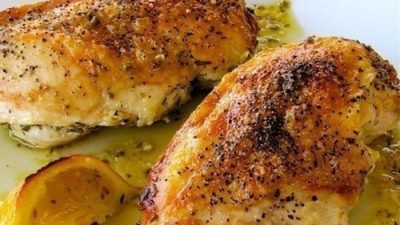 Сочная куриная грудка в лимонном маринаде