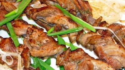 Сочный шашлык из трех видов мяса
