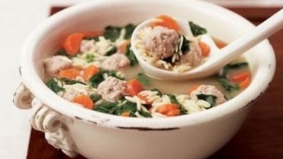 Суп с мини-фрикадельками из индейки