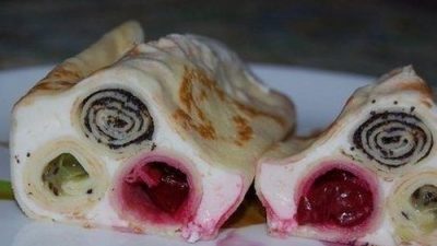 Супер блинчики-рулеты со сметанным кремом