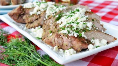 Свиная вырезка по-гречески с сыром «Фета»