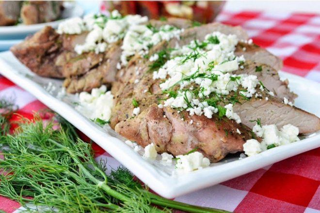 Свиная вырезка по-гречески с сыром «Фета»