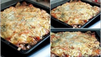 Свинина под шубой с помидорами