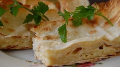 Сырный пирог с творогом из лаваша