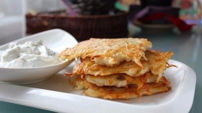 Сытные картофельные блины с куриным фаршем