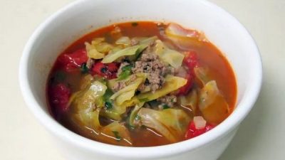 Сытный суп с овощами и мясным фаршем