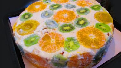 Бисквитный торт с желе и фруктами - рецепт с фото на gkhyarovoe.ru