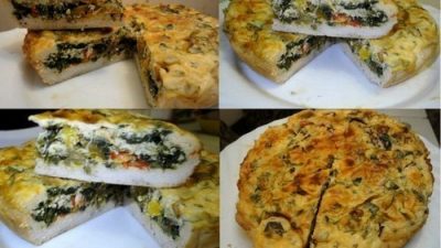 «Торт» из курицы и шпината