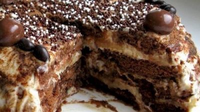Торт из пряников со сметаной без выпечки