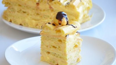 Торт из заварного теста с молочным кремом