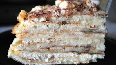 Торт «Минутка» с молочным кремом