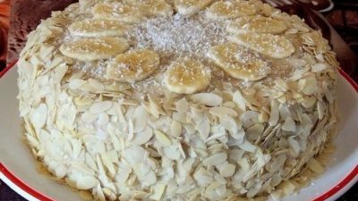 Торт на майонезе с банановым кремом