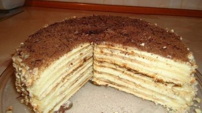 Торт на сковороде со сливочным кремом