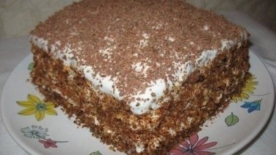 Торт со сгущенным молоком и сметанным кремом