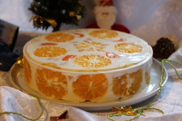 Торт-желе «Фруктовый Новый год»