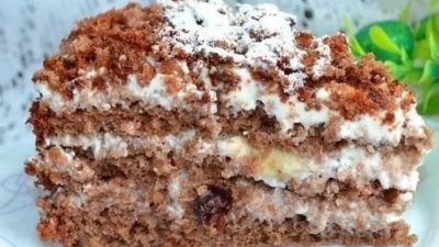 Тортик с черносливом и бананом