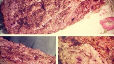 Творожная запеканка с грушей, яблоком и черникой