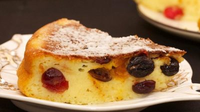 Творожная запеканка с сухофруктами в духовке