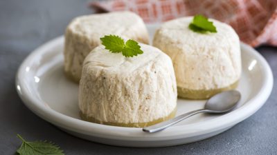 Творожное суфле с ананасом и бананом