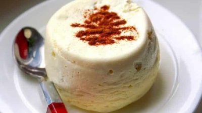 Творожное суфле с грушей и бананом в микроволновке