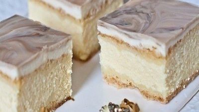 Творожное-ягодное пирожное «Королевский мрамор»