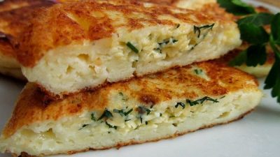 Творожные оладьи «Хачапури» с сыром