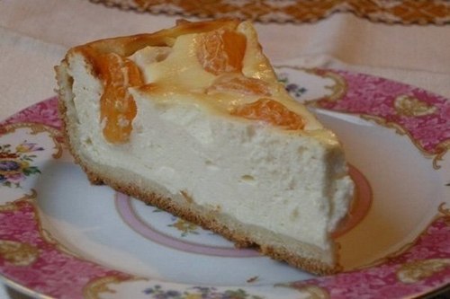 Творожный пирог «Ноктюрн» с мандаринами