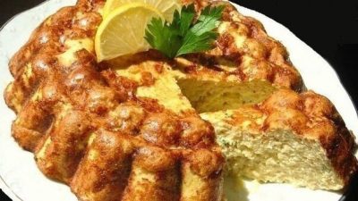Творожный пудинг с яблоком в микроволновке