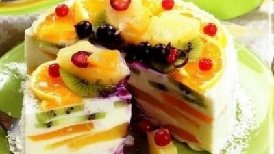 Творожный торт «Волшебный» с фруктами