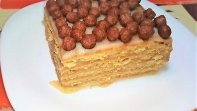 Торт из печенья с заварным кремом без выпечки