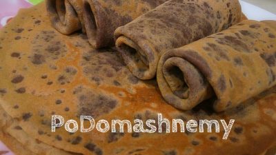 Шоколадные блины на молоке с какао