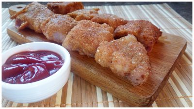 Сырные кубики с беконом в панировке