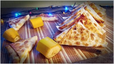 Конвертики из лаваша с творогом и бананом
