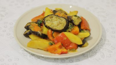 Аджапсандали с картошкой и баклажанами