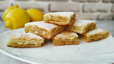 Трехслойный лимонный пирог из песочно-дрожжевого теста