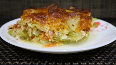 Овощная запеканка с курицей в духовке