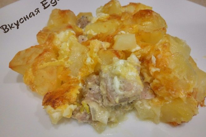 Картошка с мясом по-французски в духовке