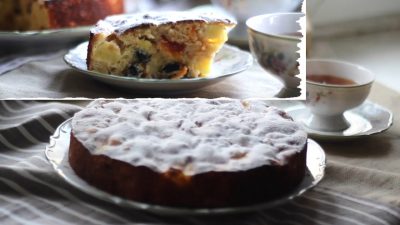 Пирог с яблоками, изюмом и курагой в духовке