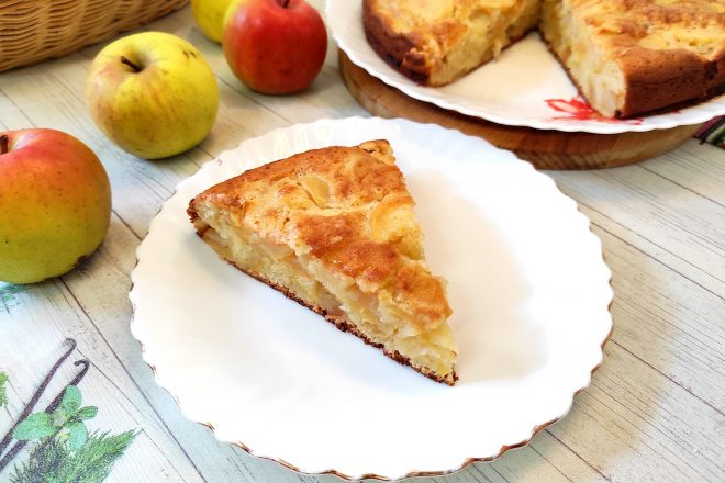 Мега яблочный пирог на кефире - пошаговый рецепт с фото на Готовим дома